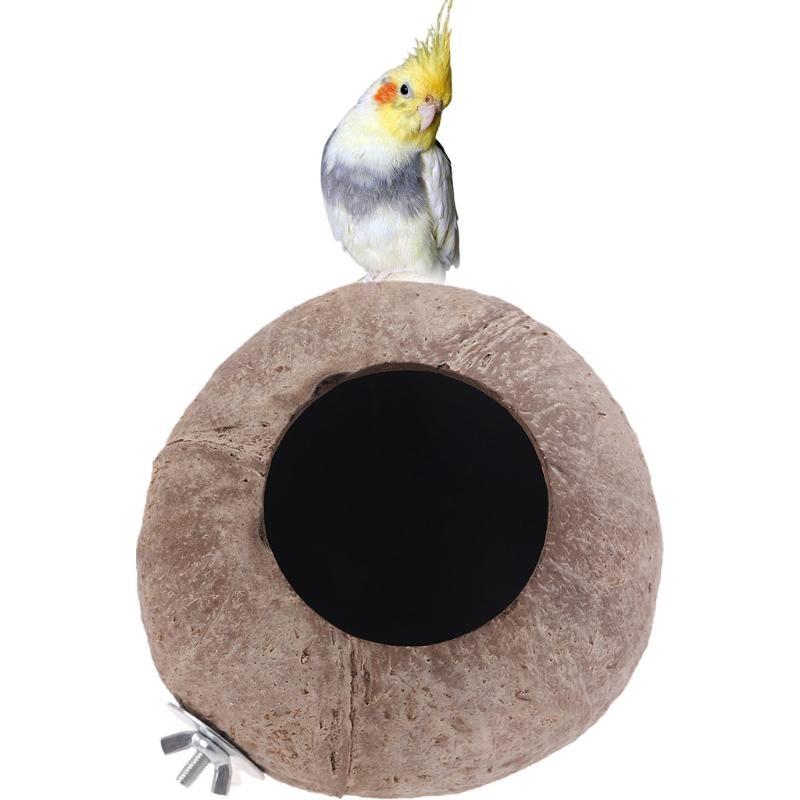  Natural Coconut for Shell Bird House for Parakeet Finch Sparrow Breeding Anti-Bi