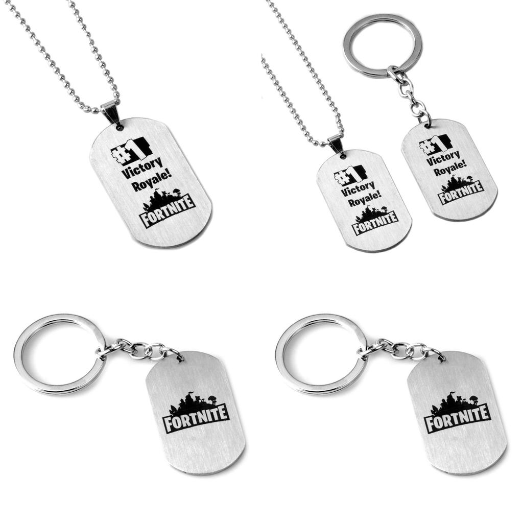 Keychain Fortnite Key Ring Ornaments Fashion Necklace Toy Game Necklace Pendant