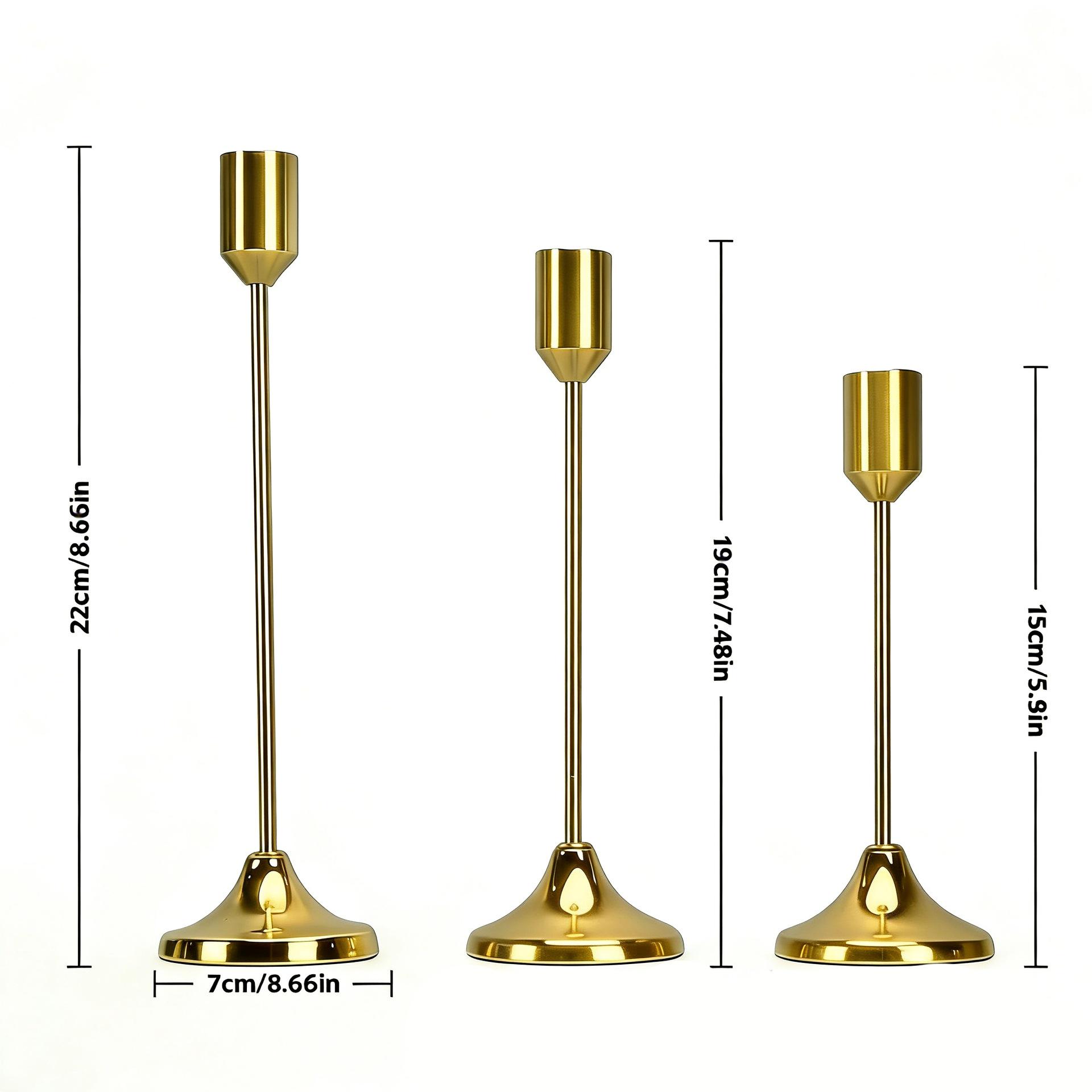 European Bullet Head Metal Candlestick for Home, Hotel, or Wedding Decor