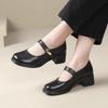 Mode GKTINOO 2025 Mode Damen Pumps Mary Jane Dicke Absätze Echtleder Schuhe Frau Frühling Herbst Plateau Büro Damen Schuhe