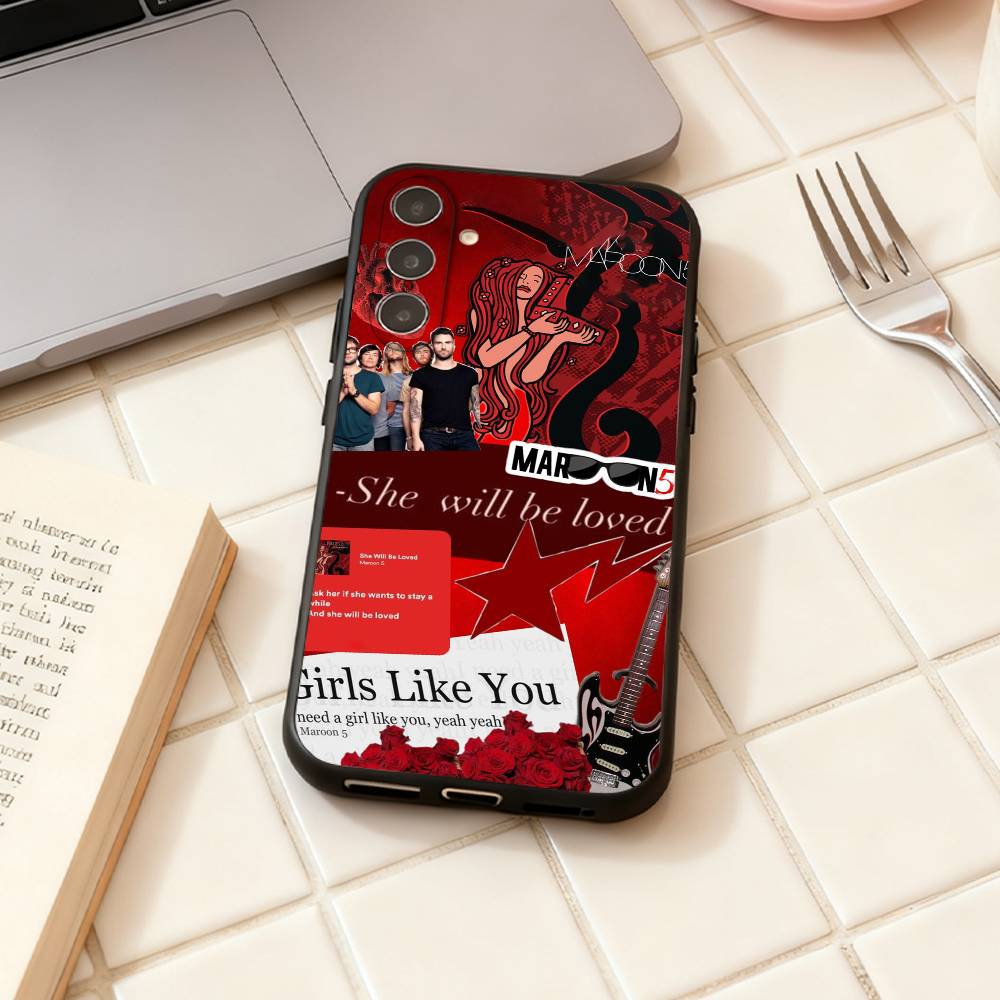 Band Maroon5 phone Case For Samsung Galaxy A73,A72,A71,A70,A53,A52,A51,Others Soft Black Shell
