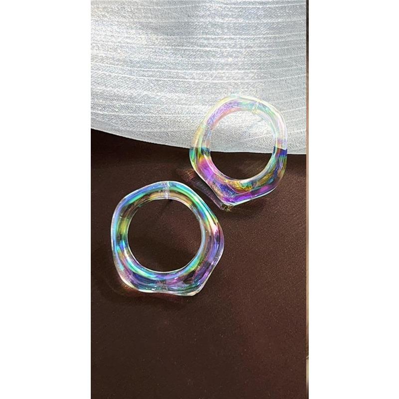 New Model Mermaid Charm Colorful Earrings - Women's Circular Stud Earrings - Chic Style, Unique Personality Accessories