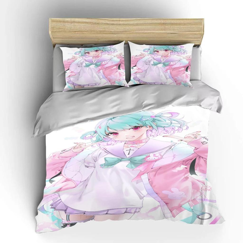 Japanese Anime Moe Double Bed Duvet Cover Bed European Bedding Sets Home Textiles Luxury Pillow Cases Bedroom Bedding Sets