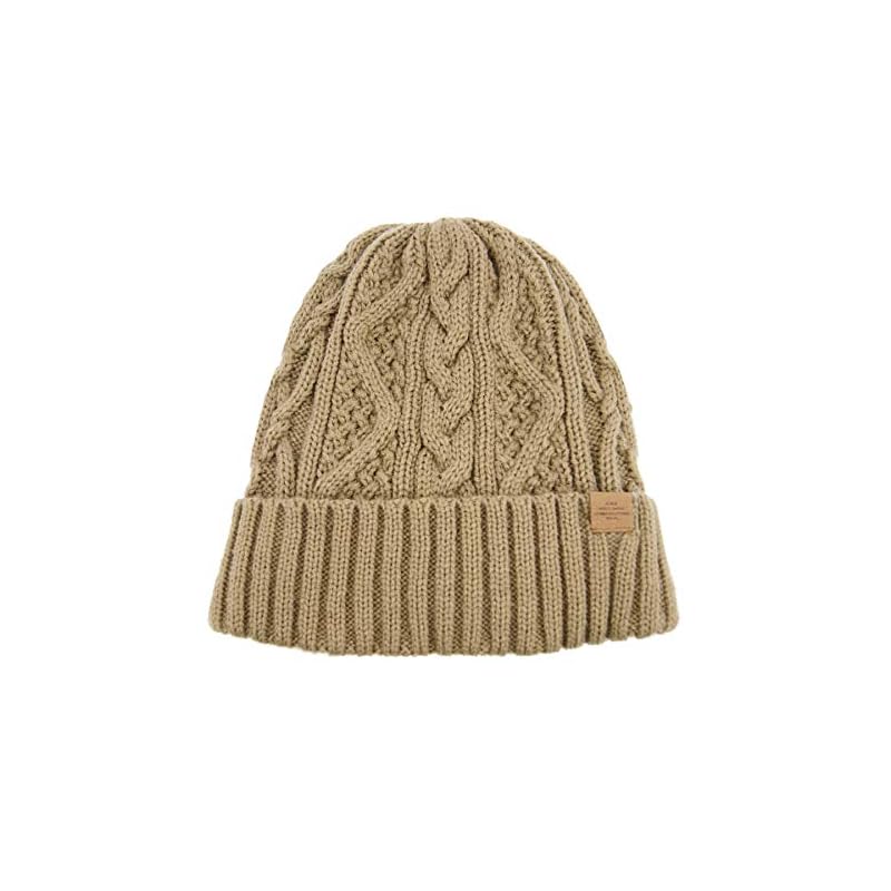 

[polcadot] cable knitting back boa knit hat (JP, alphabet, M, L, beige)