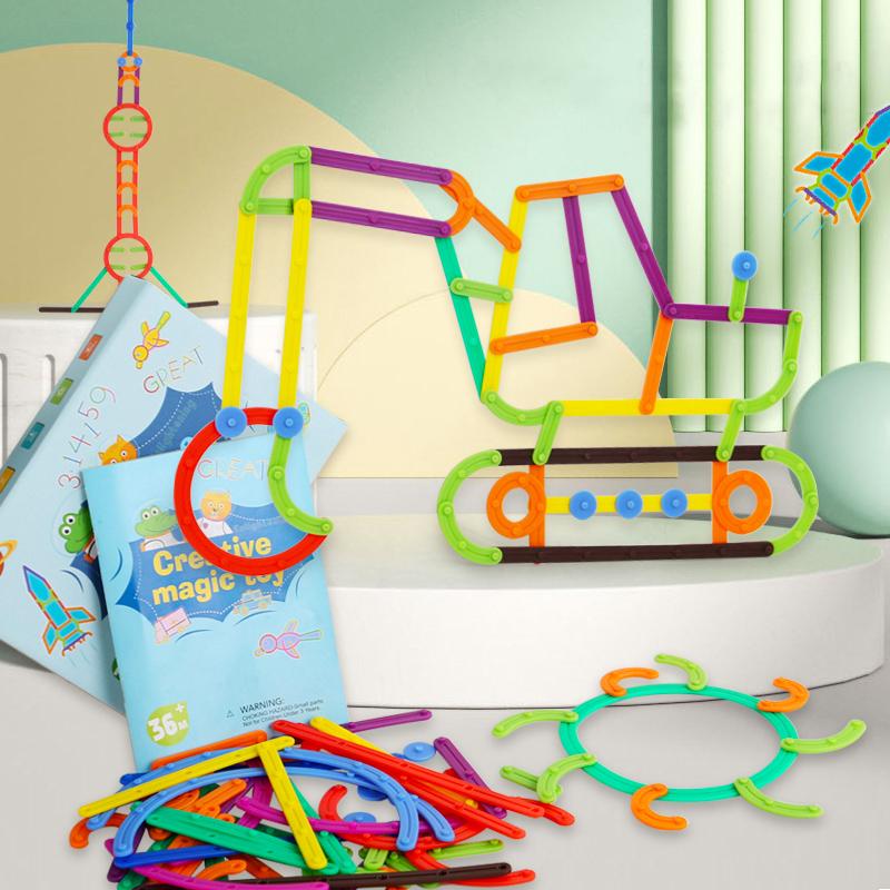 

Wooden Puzzle Toys Montessori Educational Math Toys Magic Creative Stick Building Block Toddlers Travel Toy For Children Gifts