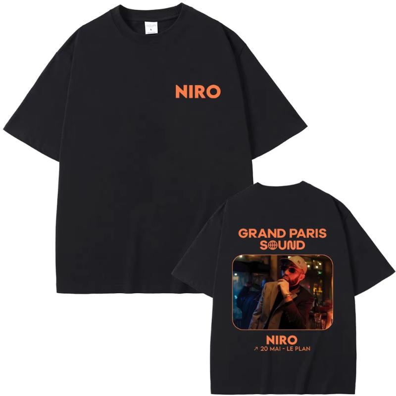 

Men Women Rapper Niro OX7 Album Pattern Printed T-shirt Hip-hop Fashion Pop Music Casual Cotton Short Sleeved Street Wear S
