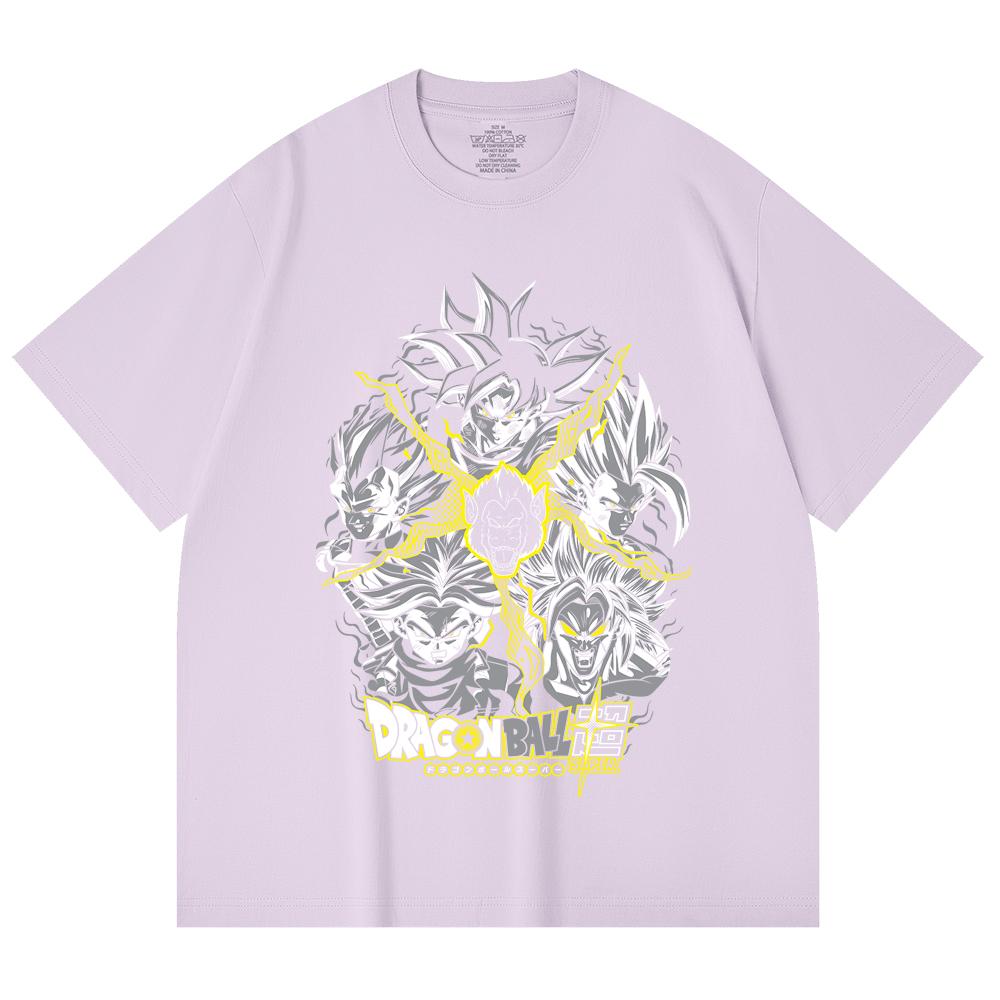 230 Gsm 100% Cotton Dragon Ball V49 Super Saiyan Print Unisex Heavy Cotton T Shirt