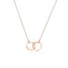 Dropshipping 18k Gold Plated Interlocking Circle Choker Pendant Necklace for Women Double Circles Connection Copper Link