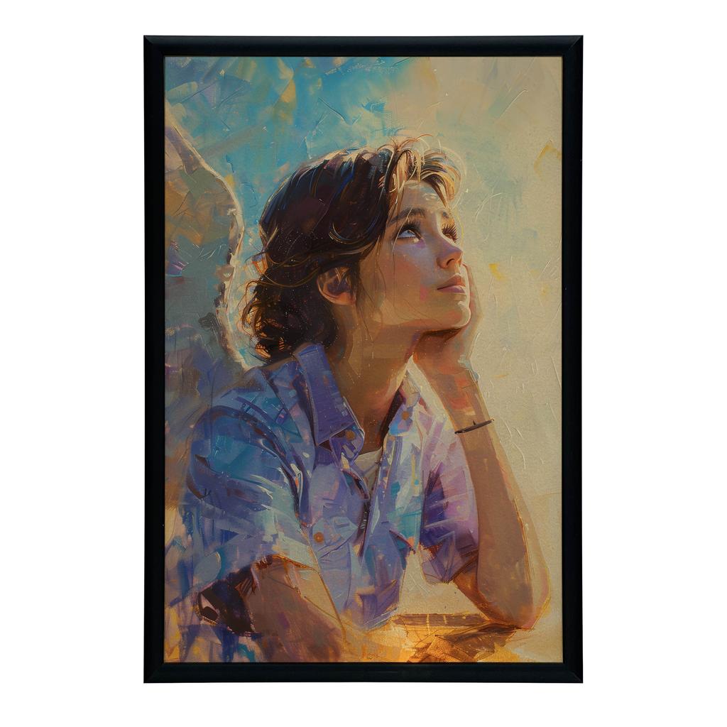 Angel Thoughts Poster Angel Thoughts Poster, 40X50 Cm, Black Aluminum Frame, 230 Gsm Matte Paper