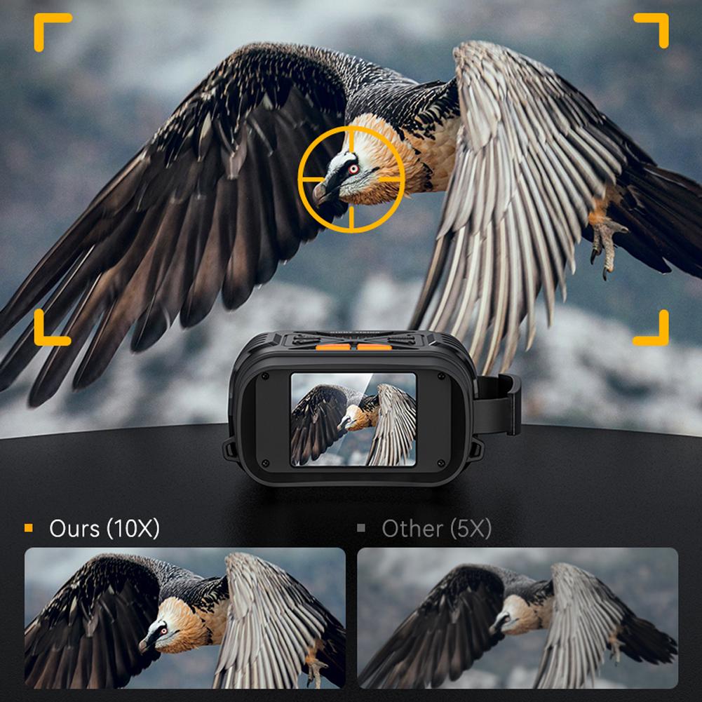 HD 1080P Infrared Binoculars 7 Gear Infrared 10 X Digital Zoom 2000mAh Rechargeable Battery for Saving Camping Photos and Videos
