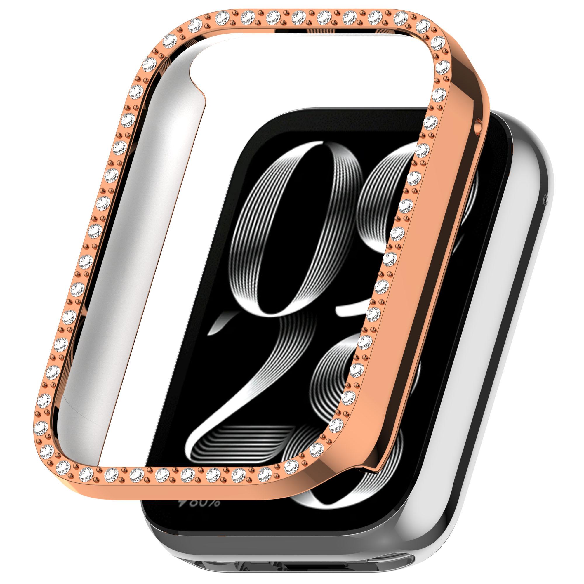 

For Xiaomi Smart Band 9 Pro Smart Watch Half Case Rhinestones Hard PC Protective Cover B