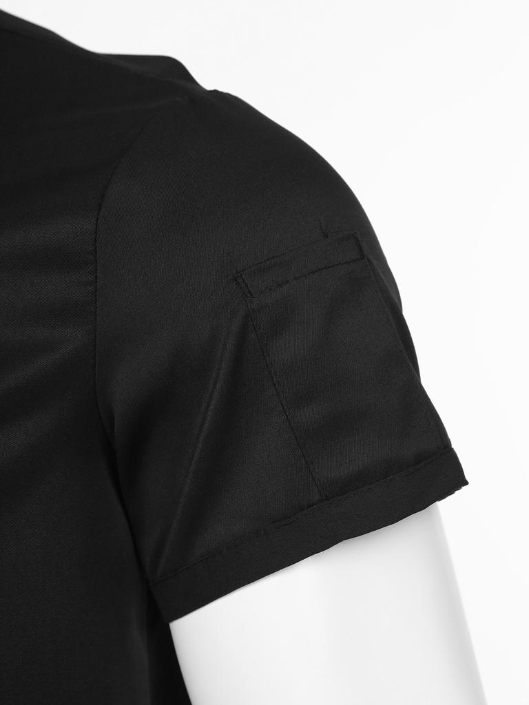 Unisex Stand Collar Chef Jacket for Restaurant Kitchen Uniforms Bakery Staff Durable Work Attire