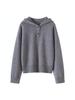 Women's Pure Wool Hooded Sweater - Thick, Loose, Casual Base Layer for Autumn/Winter