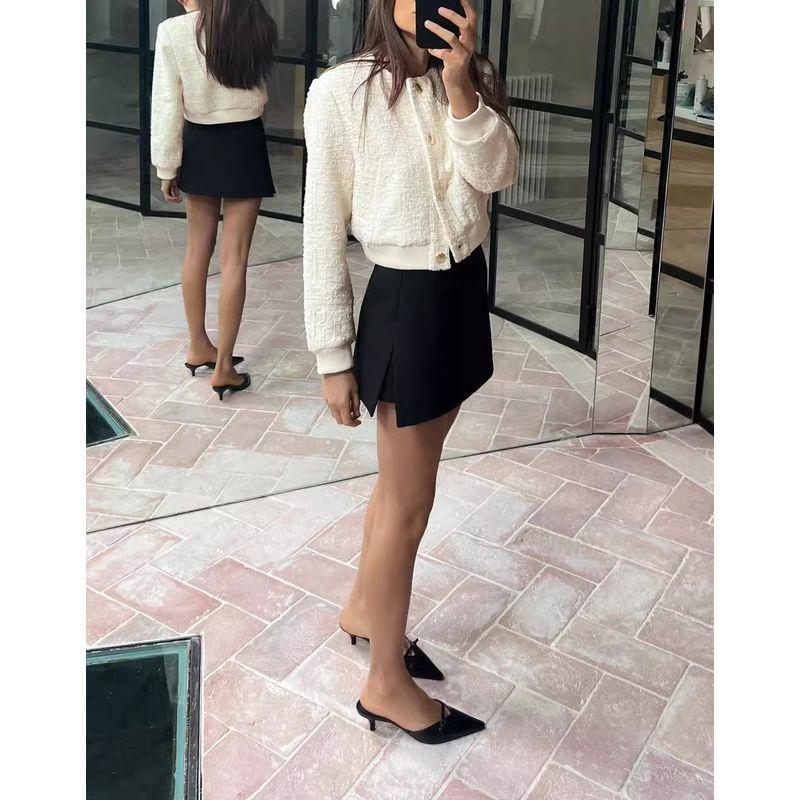 Spring New Arrival French Classic Style Casual Round Neck Texture Short Pilot Jacket Outwear 3046282