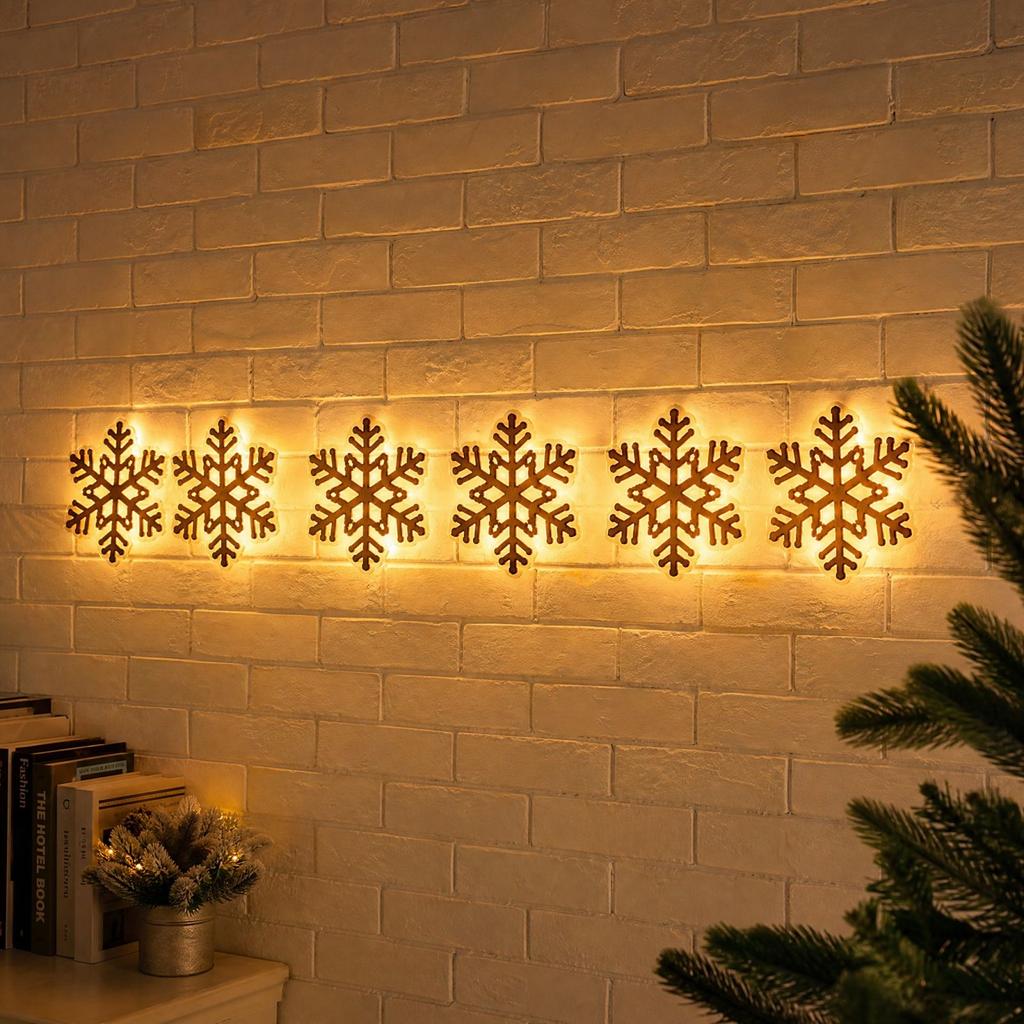 2D Flat Wall Decor with Christmas Lights for Holiday Home Festive Display