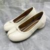 Mary Jane split-toed shoes women's new thick heel fashion simple retro pleated shoes ballet single shoes
