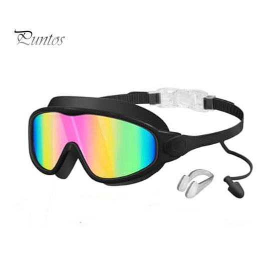 Schmerzfreie Schwimmbrille für Kinder mit Nasenclip und Ohrstöpseln, Anti-Beschlag, UV-Schutz, Kleinkinderschutz, Poolbrille, Splittersicheres Glas für Jungen und Mädchen, Beschlagfrei L