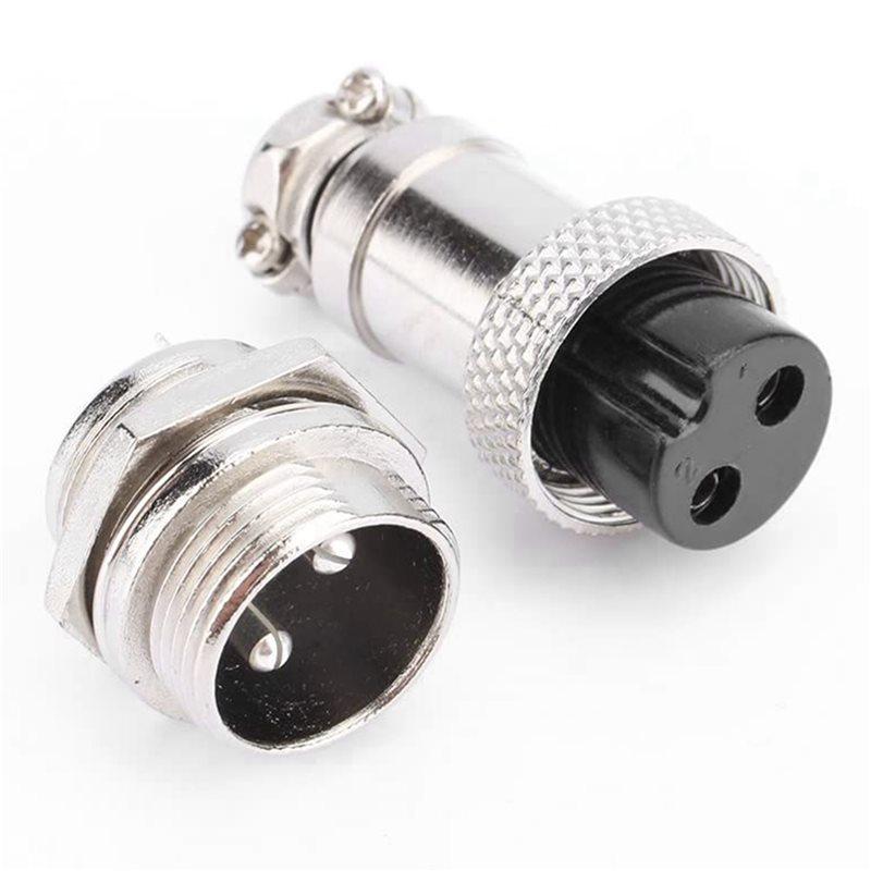 A96I-8X GX16 Aviation Connector 2-Pin 400V Screw Type Male And Female Butt Cable Connector Aviation Plug Socket Connector