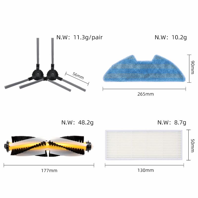 For Proscenic 811GB 911SE/ Symbo xBot 5 PRO/ Lauben Robot Vacuum 26BB Pet Spare Parts Main Side Brush Hepa Filter Mop Accessory