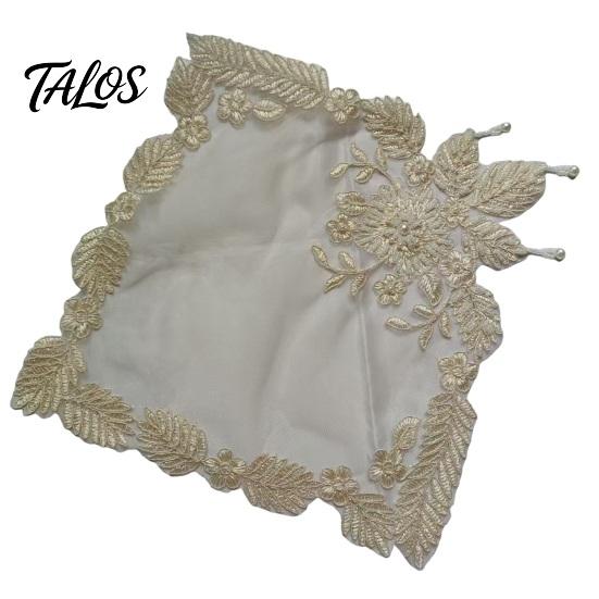 Mesh Table Mat Floral Embroidered Placemat, Heat Insulation with Beads, Decorative Mats for Dessert Shop Display Retro Coaster Wedding Dining