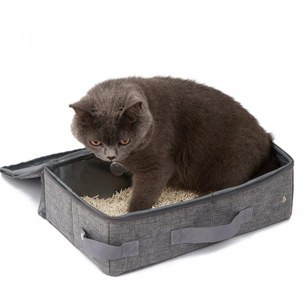 Waterproof Portable Pet Toilet Oxford Cloth Mobile Cat Toilet Foldable Cat Litter Box  Going Out