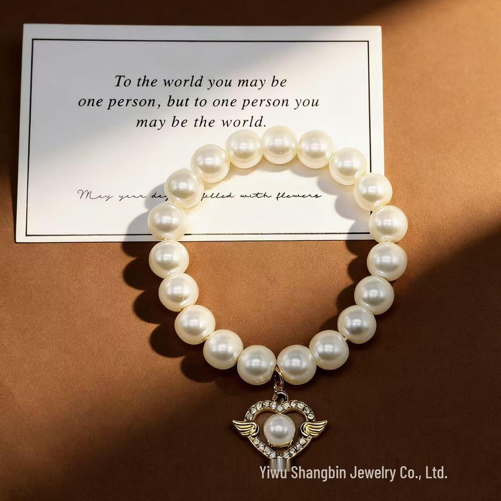 10mm Versatile Imitation Pearl & Rhinestone Bracelet