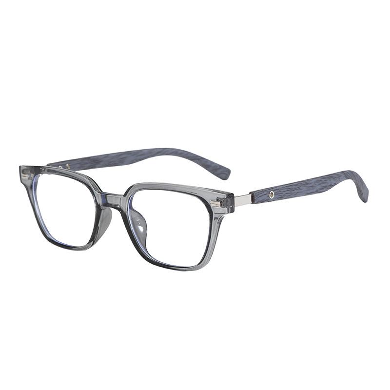 Wood Grain Legs Square Frame Photochromic Gray Brown Anti Blue Light Custom Sunglasses Prescription Customized Degree Eyewear