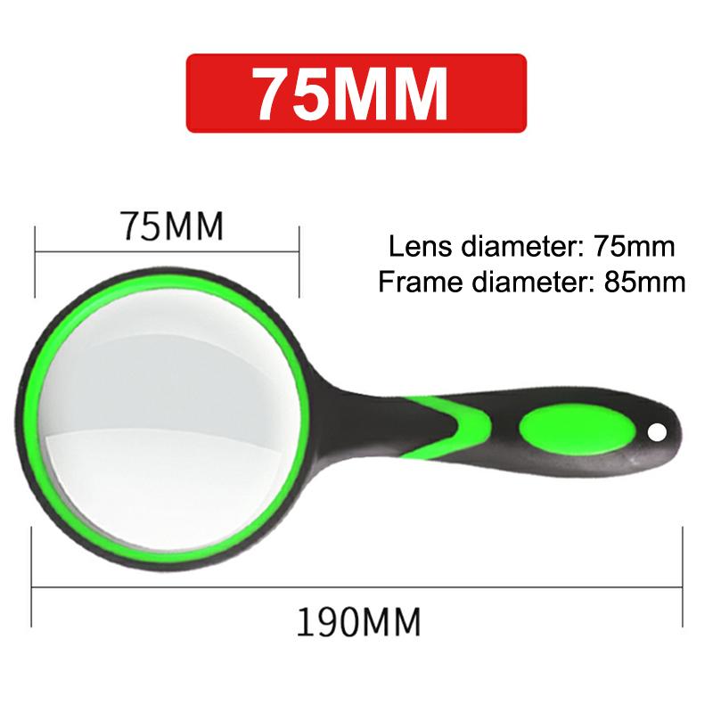 75Mm Handheld Magnifying Glass 10X For Kids Seniors Non-Slip Reading Magnifier Lens For Classroom Science Nature Exploration