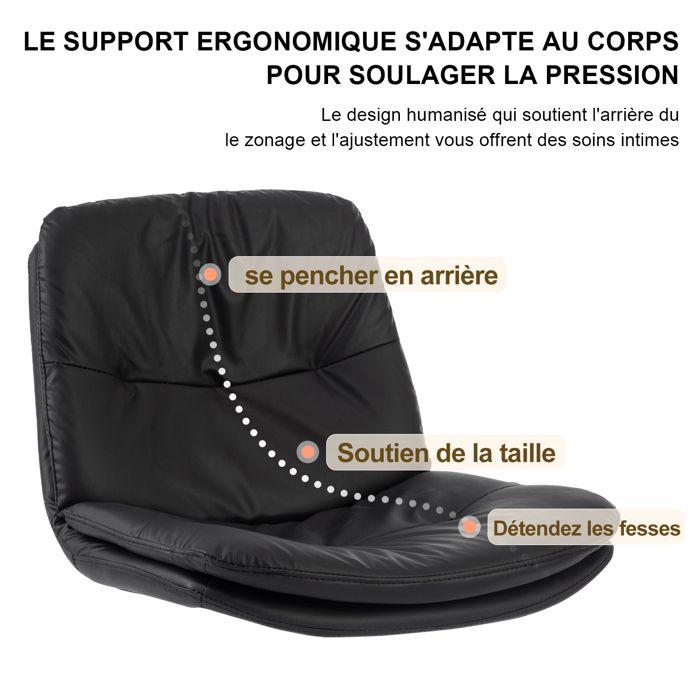 Chaise de bureau - SEVENCOMFORT - Pivotante - Réglable en hauteur - Cuir microfibre - Noir