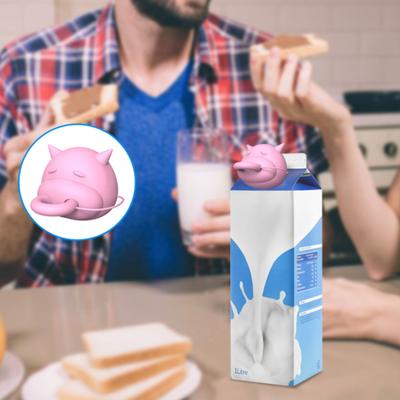 Anti-Spill Silicone Milk Cap Universal Carton Dispenser Leak-Proof Reusable Boxed Milk Diverter Funny Kitchen Gadget for Milk Lover