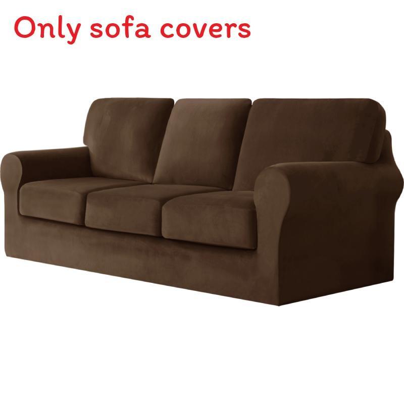 Elastic Polyester Sofa Cover For One Two Three Seat Sofas With Antiwrinkle And Easy Clean Functionality