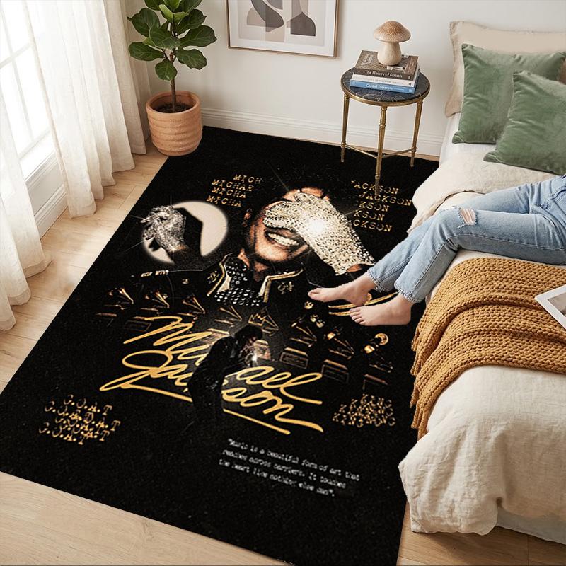 Michael Jackson Wohnzimmer rutschfester Bereichsteppich Weicher Teppich für Schlafzimmer Spielzimmer Kinderzimmer Sofa Büro Heimdekoration Fußmatte