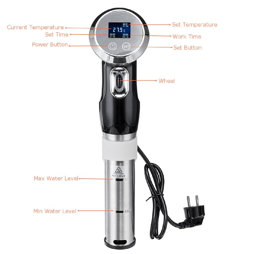 1500W 220V Sous Vide Precision Cooker Immersion Circulator Low Temperature Cooking Rod LED Display