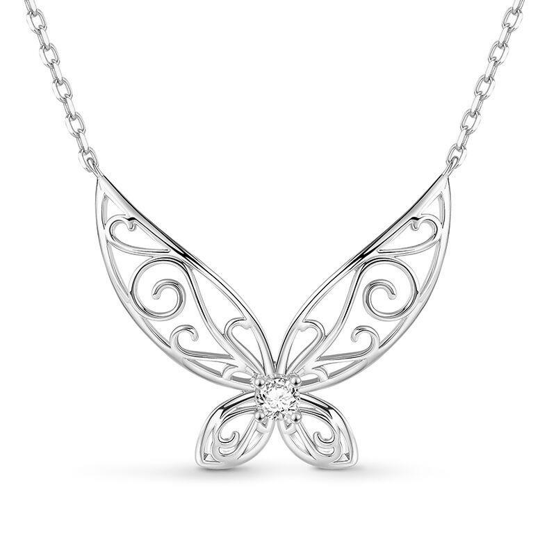 

Flash Diamond Hollow Retro Pattern Butterfly Necklace Mori Sweet Sister Flower Fairy Pendant Neck Chain Zircon Butterfly Collarbone Chain copper