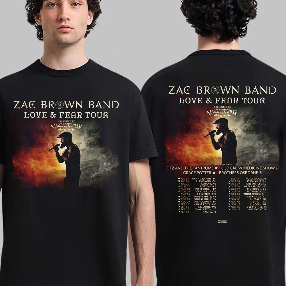 Zac Brown Band Love And Fear Tour 2026 North America Schedule Dates T-Shirt XXXL