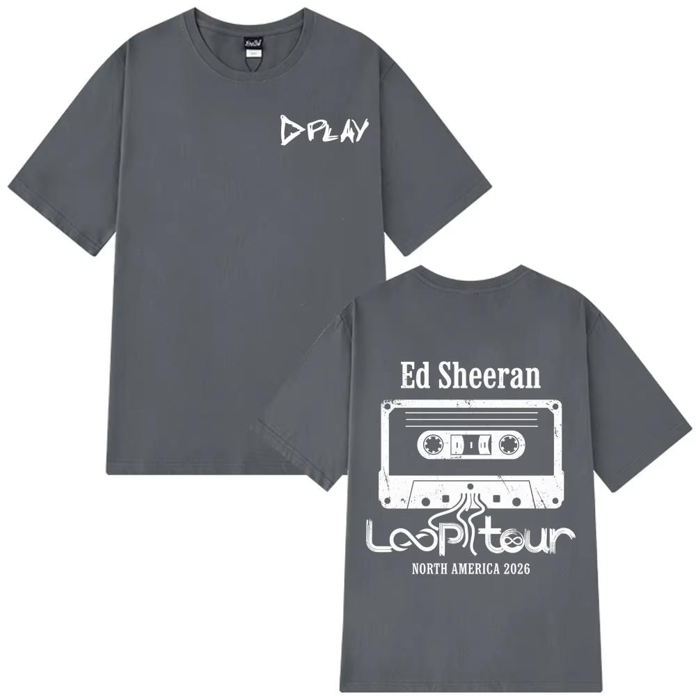 Ed Sheeran Loop Tour 2025 Vintage Graphic Tees Men Women Fashion Clothing T-shirt Short-sleeved Cotton Casual Harajuku T-shirts