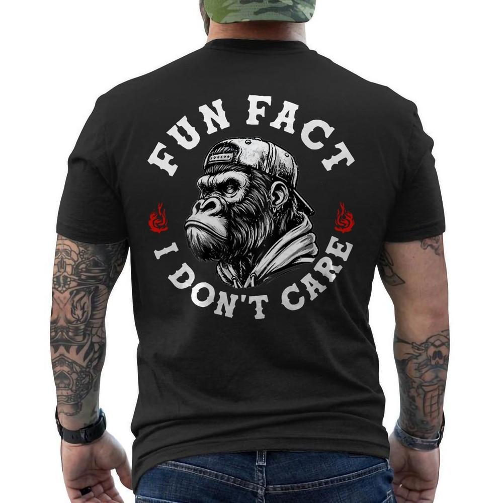 

Fun Fact I Don#039;t Care Funny Skeleton Sarcastic Adult Humor Funny ON BACK TShirt Unisex T-Shirt XXXL