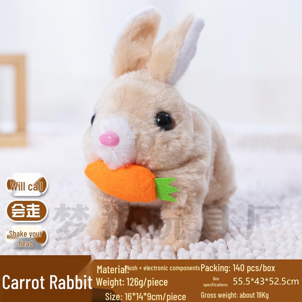 Plush Electric Toy Rabbit - Cute, Walking, Talking Simulated Pet Doll for Kids