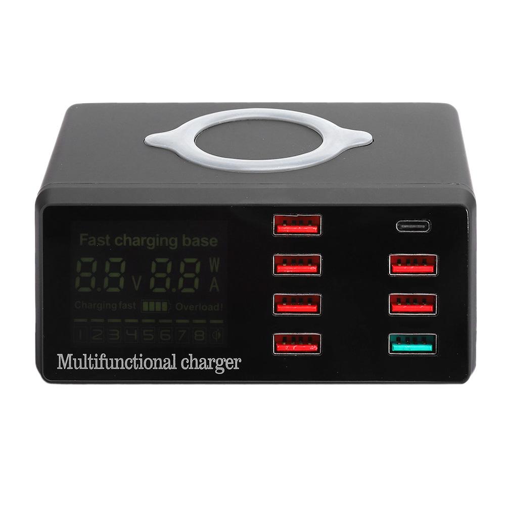 

Умное беспроводное зарядное устройство 100 Вт, цифровой аксессуар для мобильного телефона, 18 Вт, зарядка типа C для QC3.0 PD (нуар ) US Plug чёрный