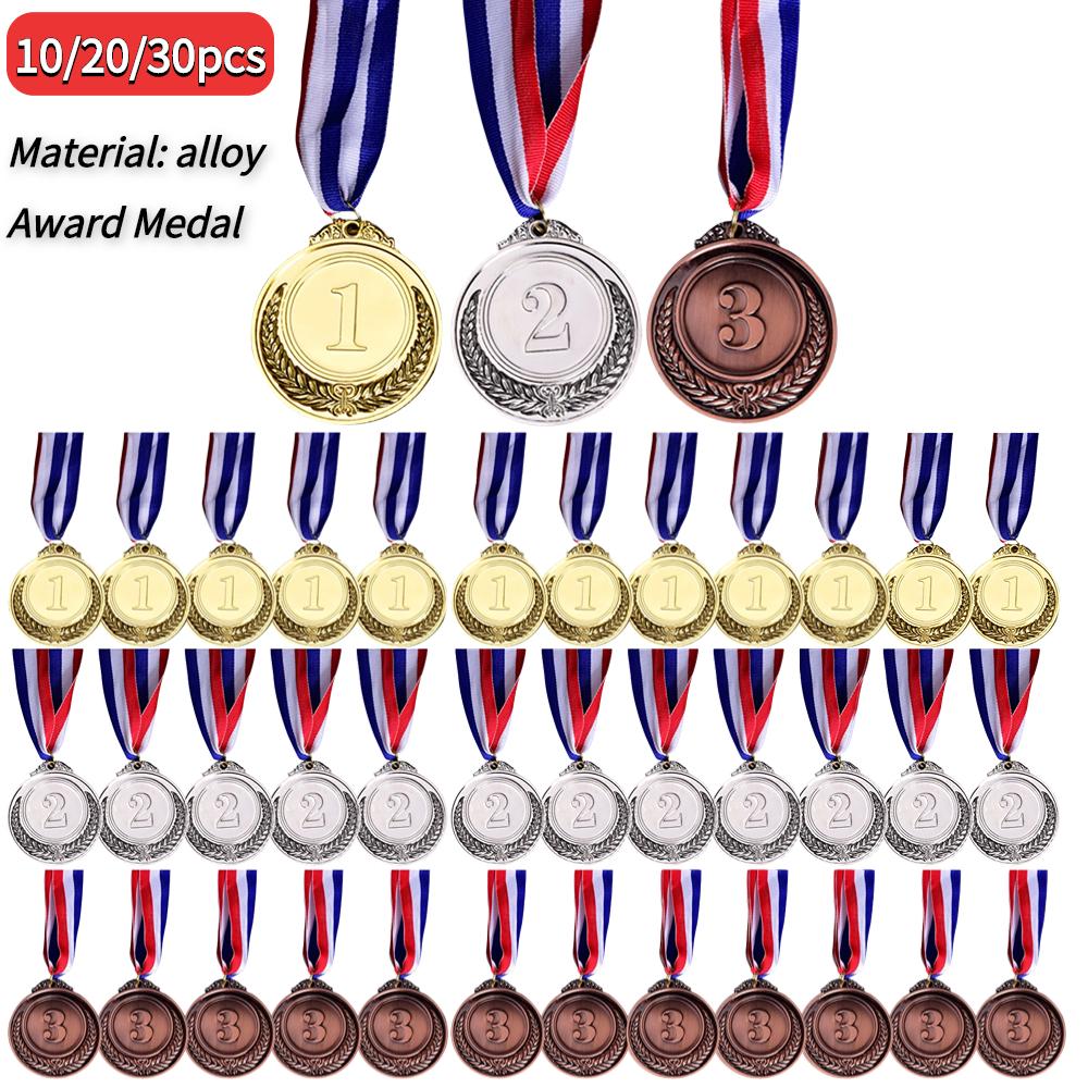 10/20/30 Stück Gold Silber Bronze Preise Sieger Medaillen Sporttag Wettbewerbe Auszeichnungen Medaille Erwachsene Kinder Spiele im Freien Souvenir