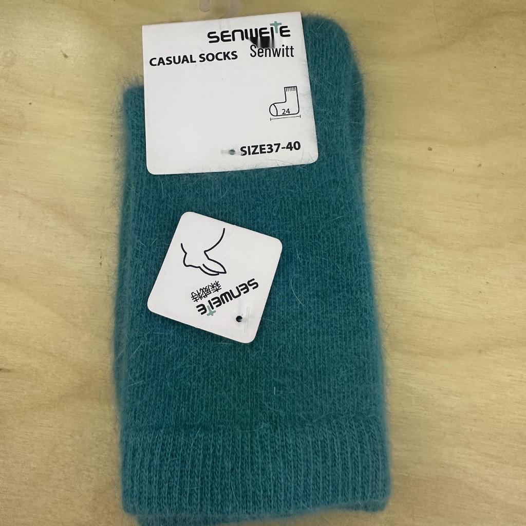 Yuanrunjia Women's Thick Wool Mid-Tube Rabbit Fur Socks - Warm & Soft Korean Style for Autumn/Winter