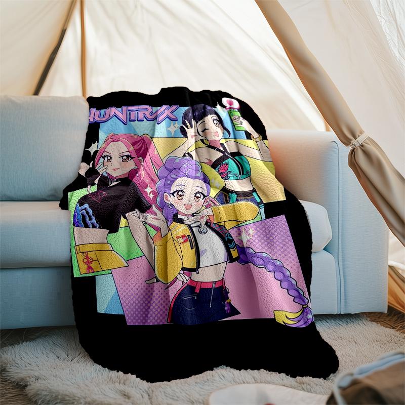 Coperta stampata a tema Cacciatori di Demoni KPop - Perfetta per divano, letto, viaggi e uso all'aperto | Lavabile in lavatrice, accogliente e resistente.