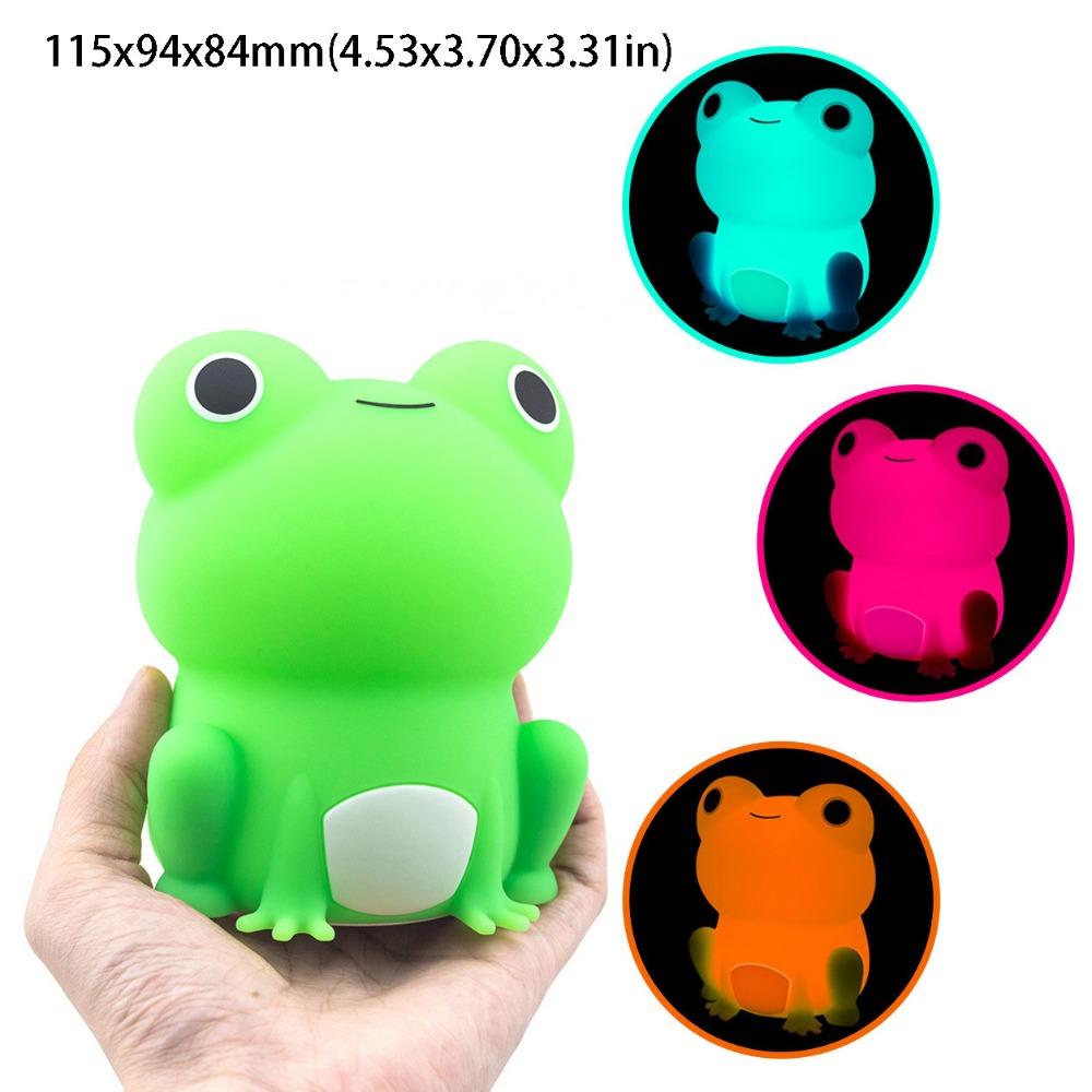 Dimmable Frog Night Light Soft Silicone Animal Night Light Bedside Lamp Children Room