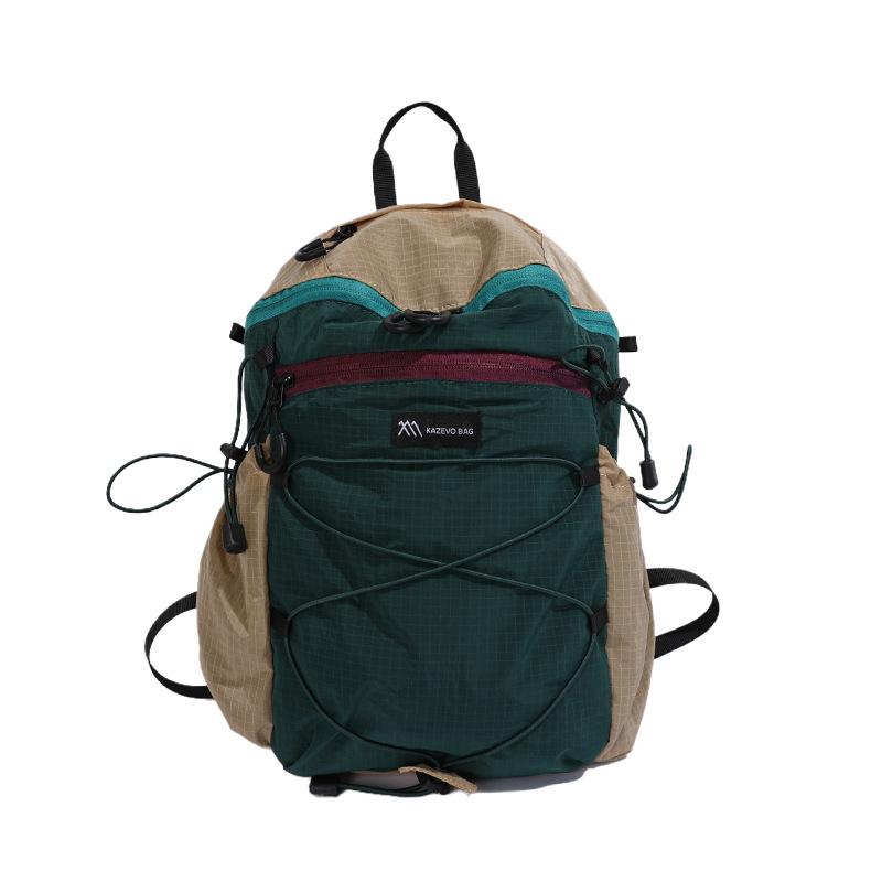 Schoolbag Lime Yellow Rope Bundle Bag Backpack College Student Light Oxygen Refreshing Sense Short-distance Carry-on Outdoor Travel Backpack