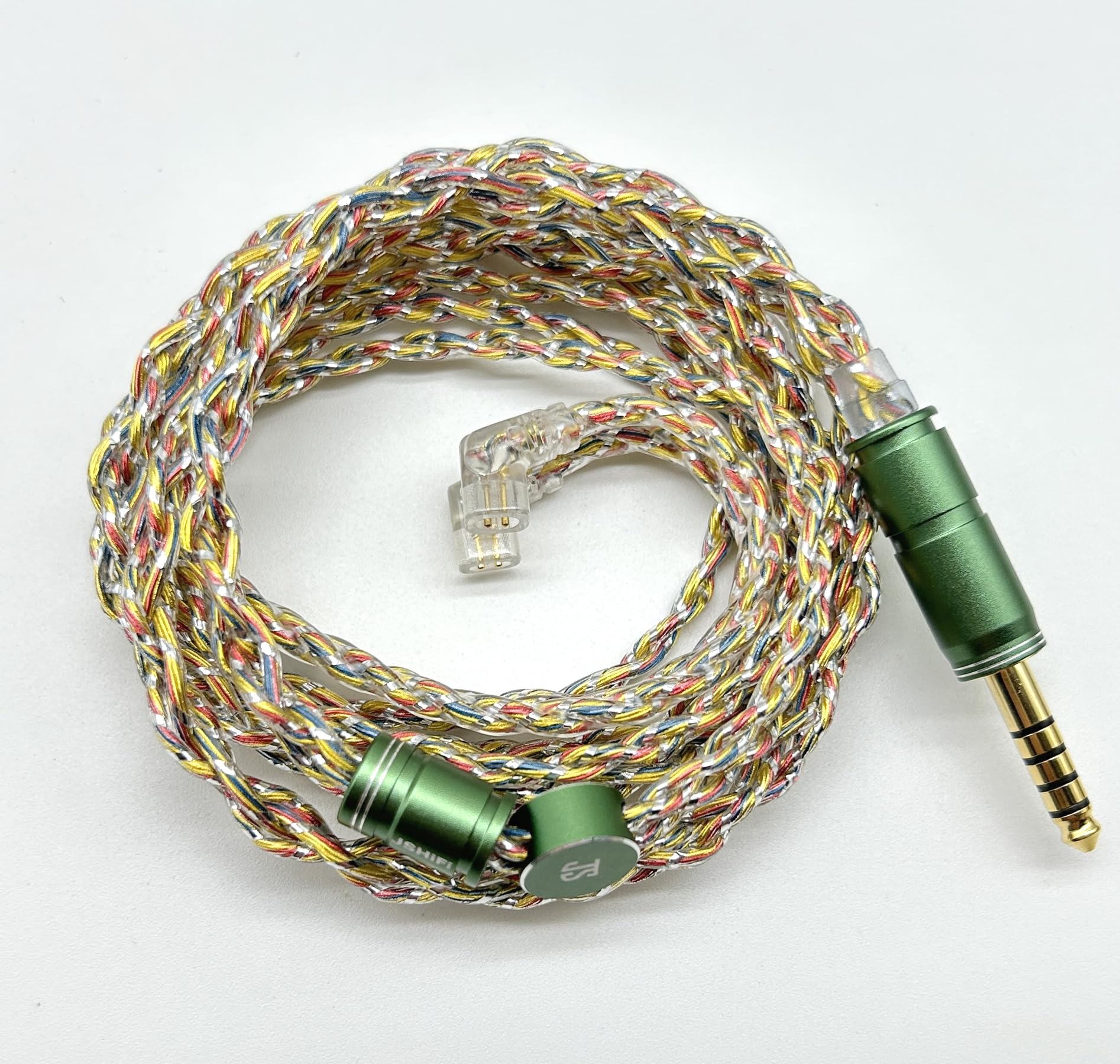 

QDC Gold Silver Copper Mixed Silver Foil Wire QDC Replacement Cable Balanced Earphone Upgrade Cable [JSHiFi-Fairy] 4.4mm Re-Cable Plated, Plated, &