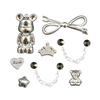 8PCS Fashion Shoe Charms Set Accessories Hole Shoe Buckle Cartoon Bear Rivet Chain DIY 3D Shoes Decorations
