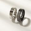 Original Design Black Silver Color Stainless Steel Heart Fingerprint Couple Rings for Women Men Personality Jewelry Friend Gift