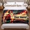 Cristiano Ronaldo Printed Flannel Blanket Custom Name Text Soft Warm Throw For Bedroom Holiday Gift