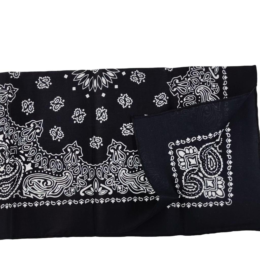 kakatrend bandana paisley 100% cotton black adult stylish handkerchief cotton bandanna unisex durag large size men black 55cm x 55cm