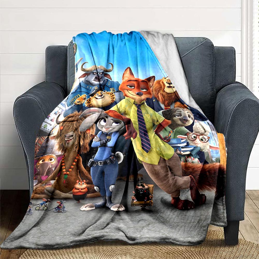 Zootopia Adventure Blanket Soft Throw Blanket For Home Bedroom Bed Sofa Travel Office Solid Christmas Blanket